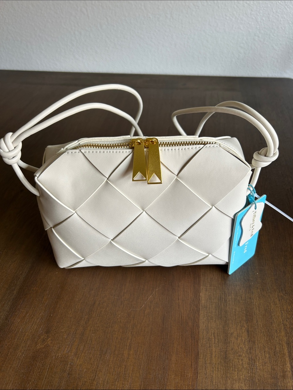 Tiffany &Fred Paris new crossbody leather with adjustable strap.